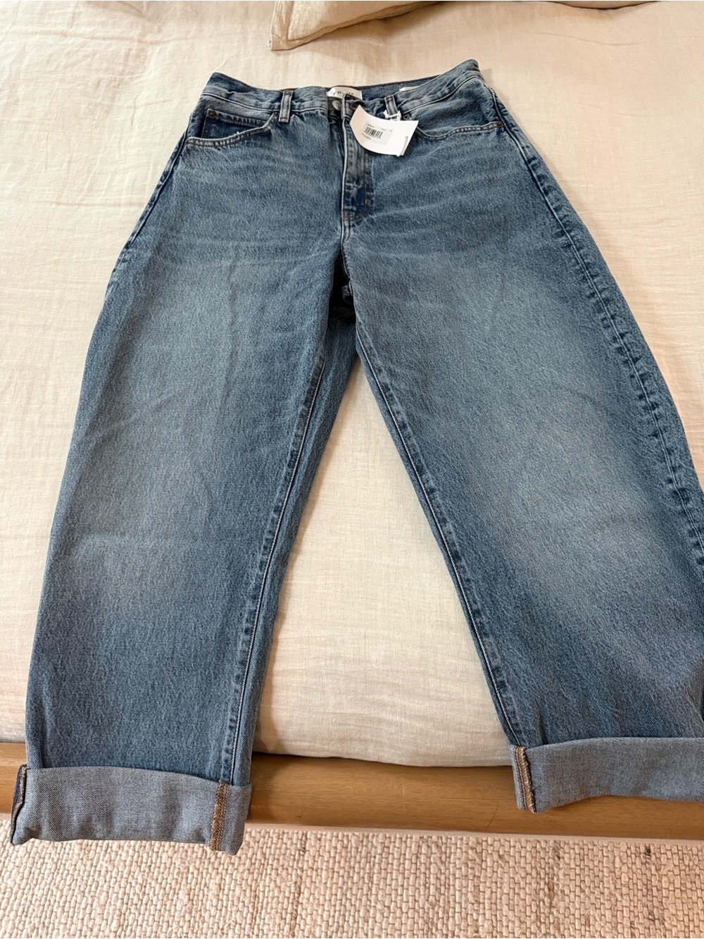 Frame Denim Relaxed Boyfriend Jeans in Light Blue Wash